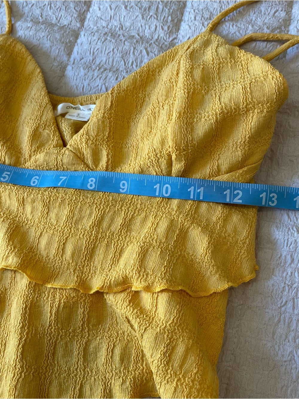 O'Neill Yellow Textured Ruffle Cami Top - Picture 4 of 5